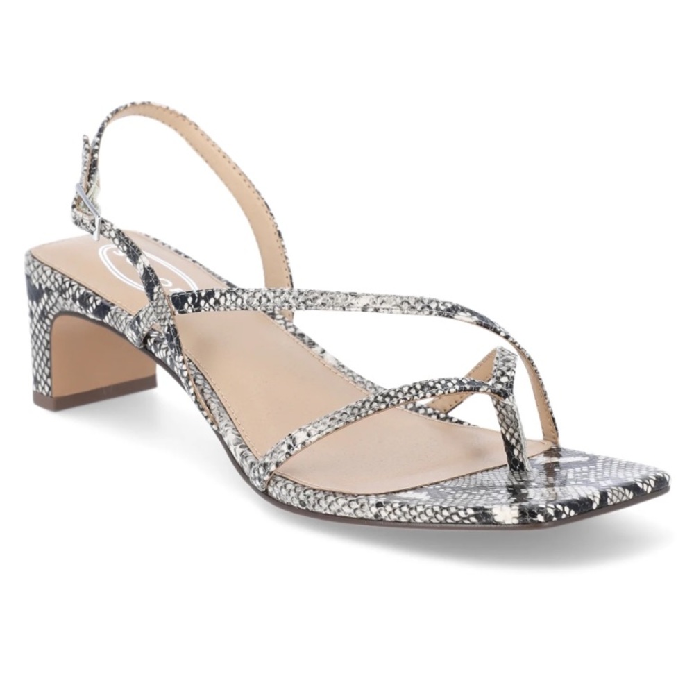 Scoop Slingback Snakeprint Block Heels